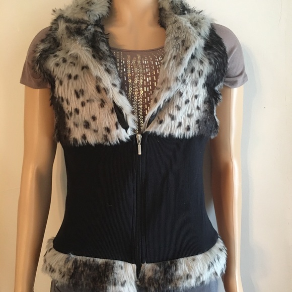 Gold Flava Vintage Faux Fur Vest 